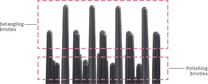 ReFa HEART BRUSH – bristle structure in action